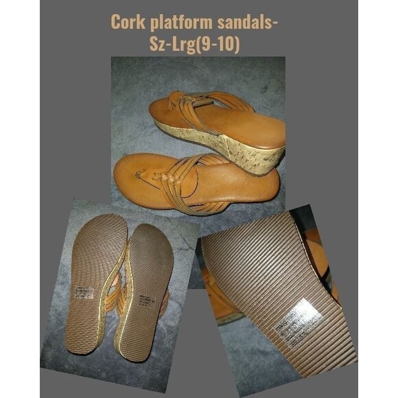 Cork Platform Sandals Size Lrg(9-10) - Picture 1 of 1